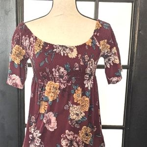 Floral Off The Shoulder Babydoll Shirt